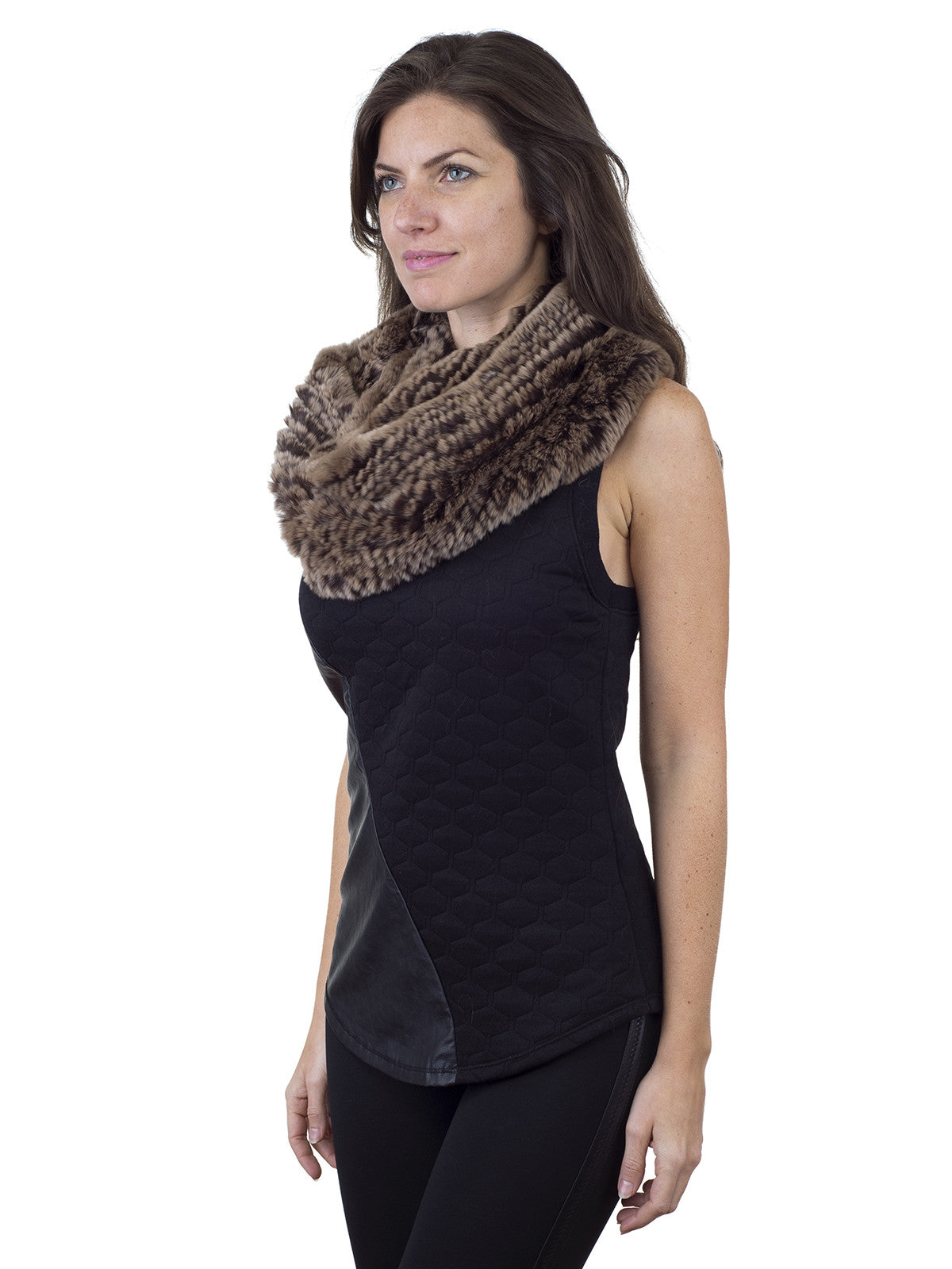 Brown Infinity Rex Rabbit Scarve