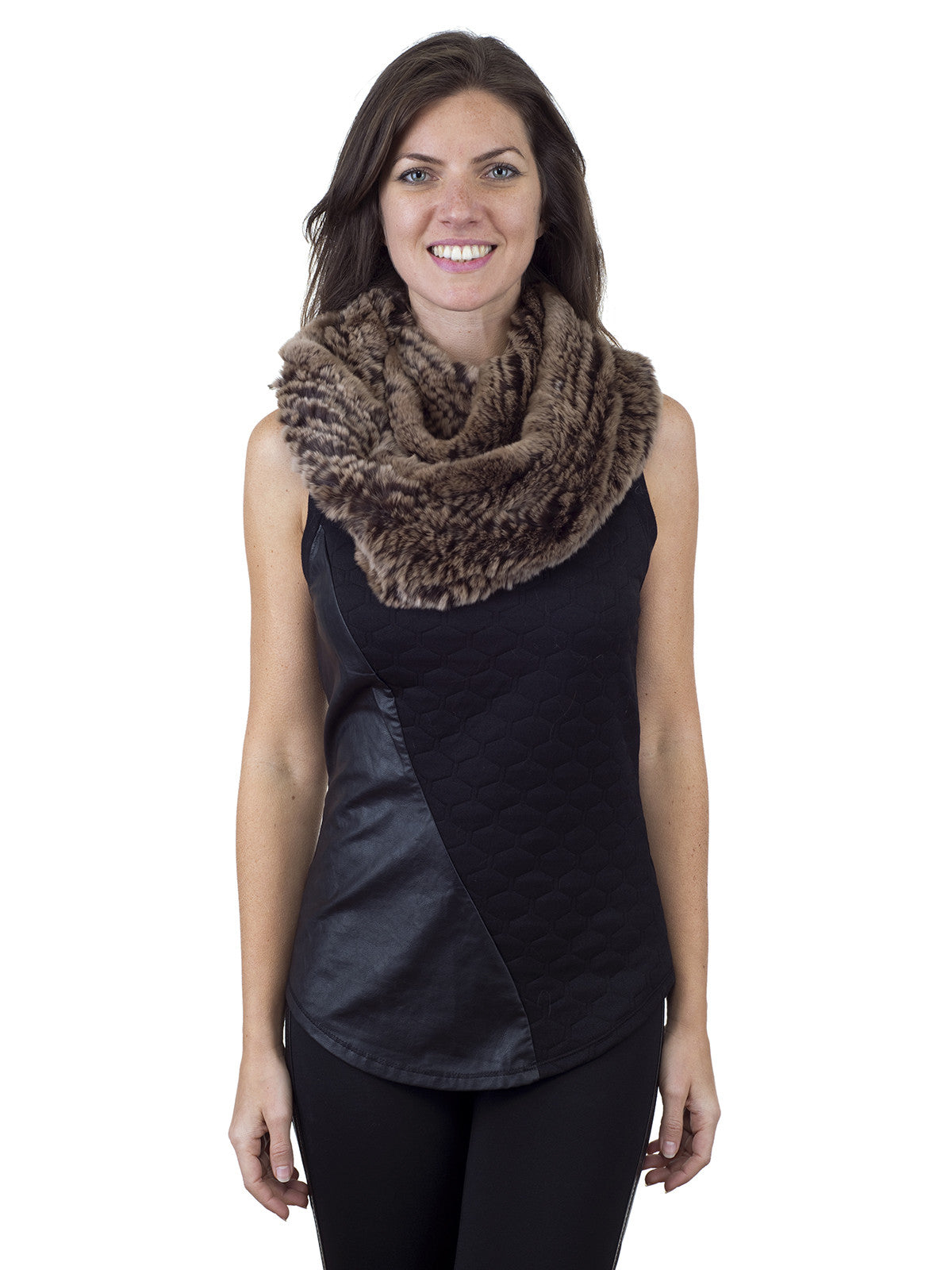 Brown Infinity Rex Rabbit Scarve