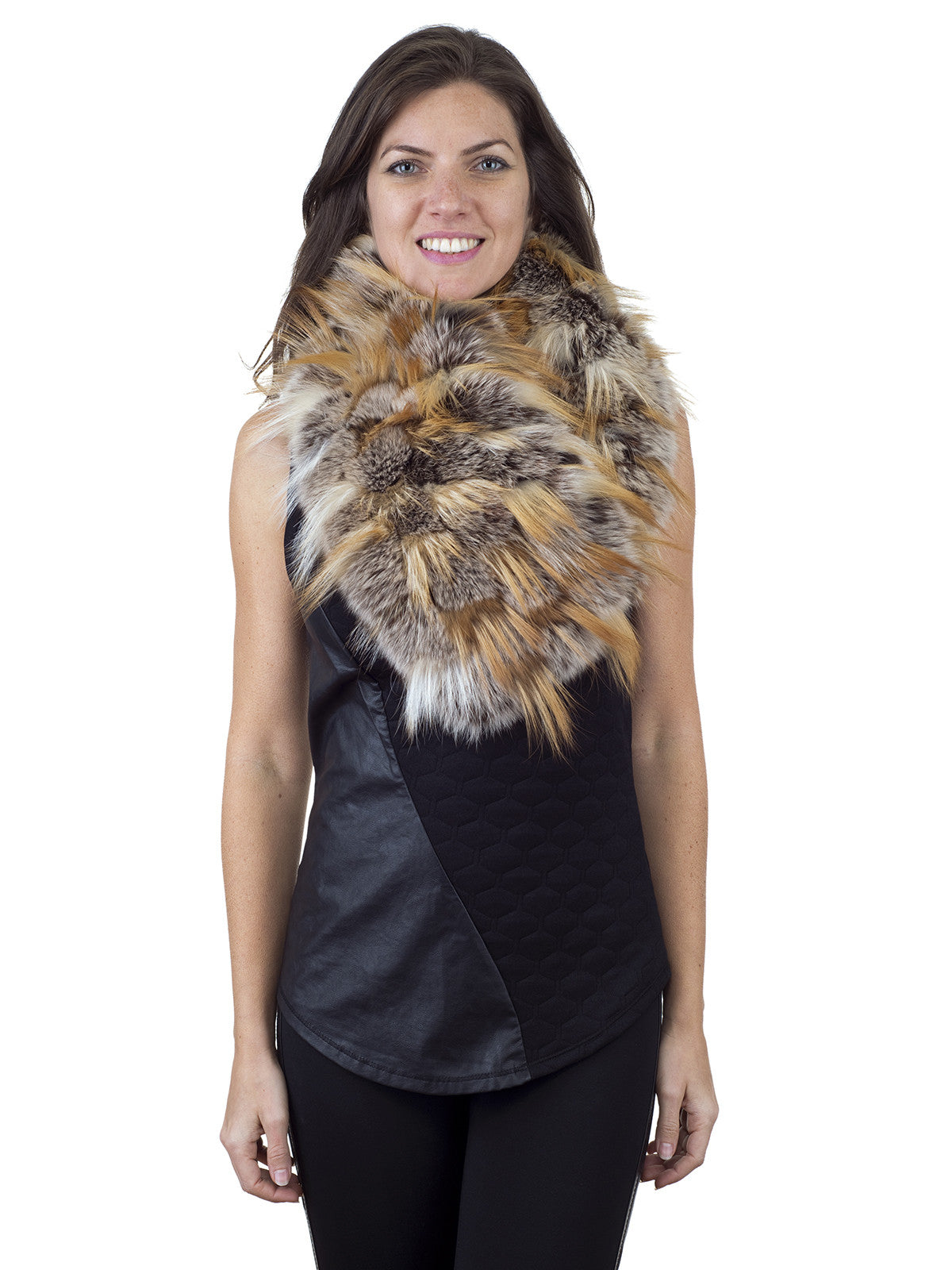 Multi Brown Fox collar/neck warmer