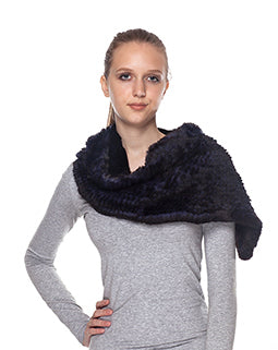 V Shaped Infinity Scarf Snood Rex Rabbit Fur