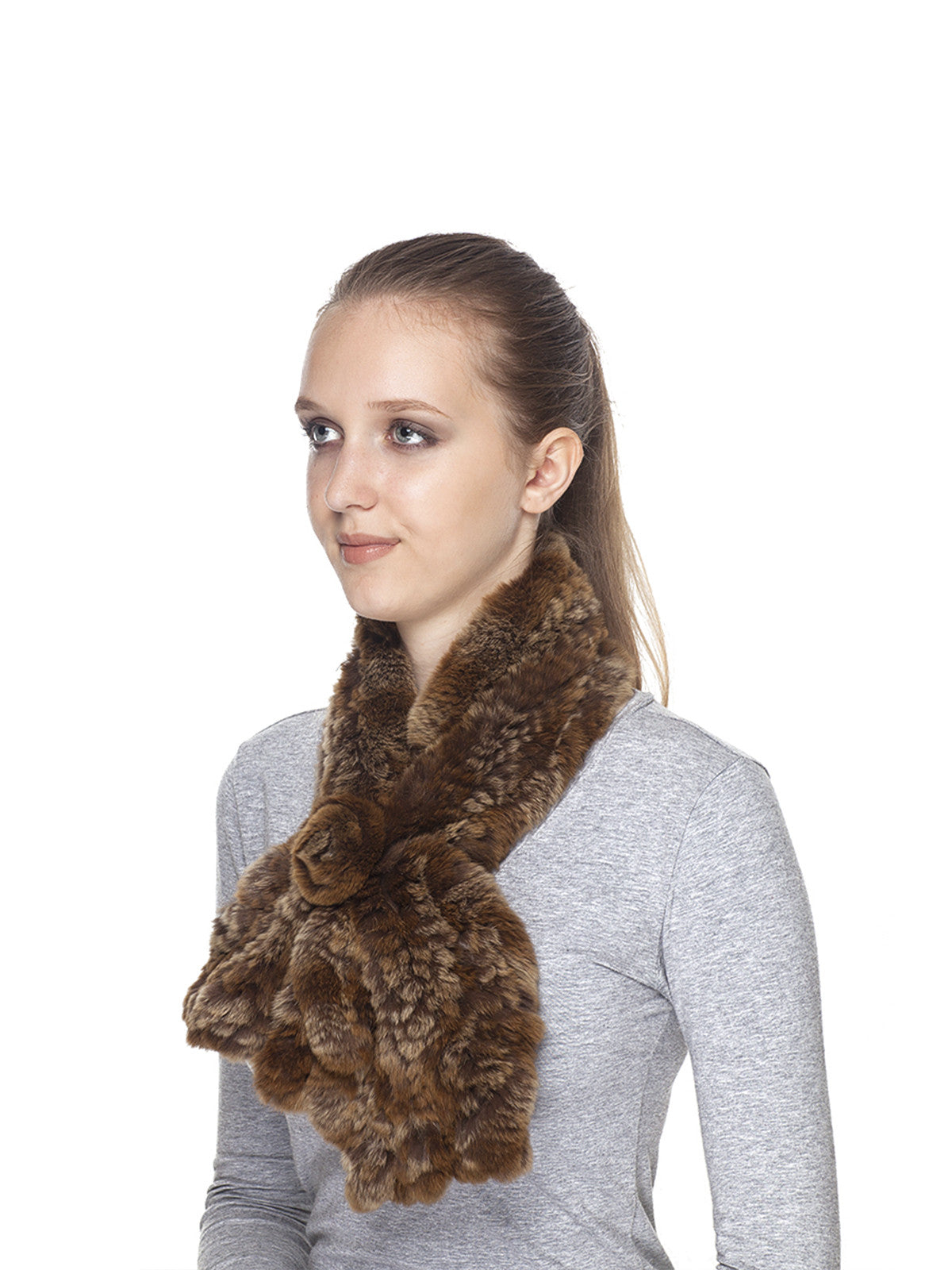 Golden-Brown Rex rabbit Scarf