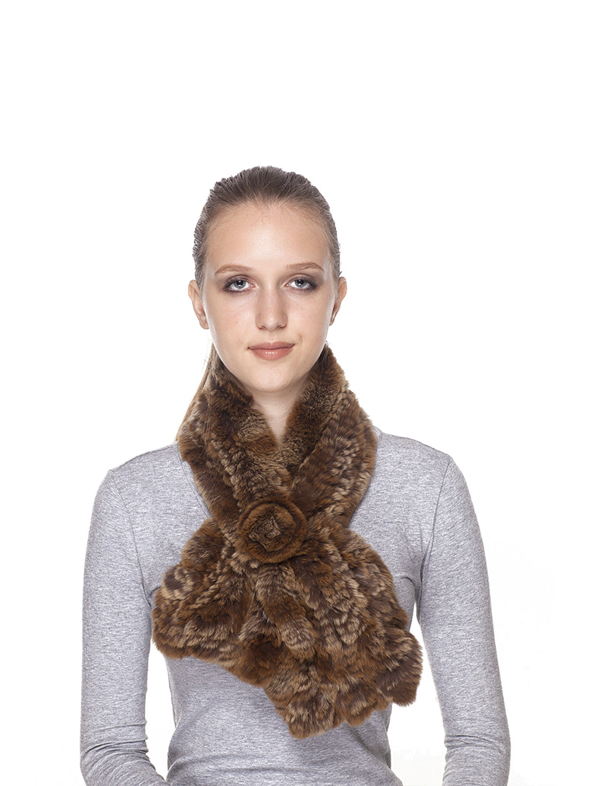 Golden-Brown Rex rabbit Scarf