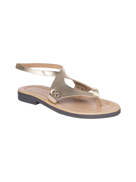 Melina Gold Greek Leather Sandals 